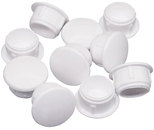 SKIR'CO Bohrlochstopfen für Möbel, Lochkappen aus weißem Kunststoff, 11 mm, 40 Stück