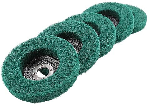 Geieold 5 pezzi di nylon fibra flap ruota lucidatura lucidatura disco abrasivo spugna abrasivo disco smerigliatrice per smerigliatrice per metallo lucidatore