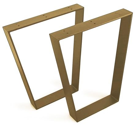 modernLOFTart Tischbeine Metall Tischkufen 2 Stück - Tischgestell Metall aus 1cm Dickem Flachstahl Gefertigt - Tischfüße für Esstisch, Schreibtischbeine, Konferenztisch Füße