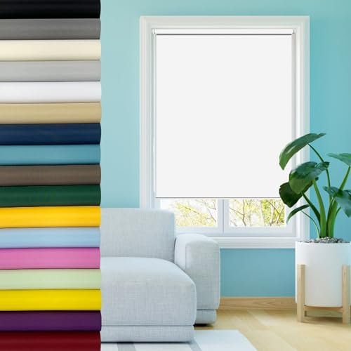 Moderne Tag-Nacht-Rollo 115 x 200 cm Doppelrollo Klemmfix, Rollos für Fenster und Türen Sonnenchutz Sichtschutz und Sonnenchutz für innen Wandmontage, Weiß