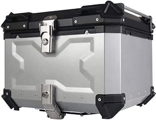Topcase für Motorrad-Heckbox, Motorrad-Topcase, Aluminiumlegierung, Heckbox, Motorrad, wasserdichter Kofferraum, schnelle Demontage, Sicherheit, Diebstahlschutz, Helm, großes Gepäck, Weiß, 6