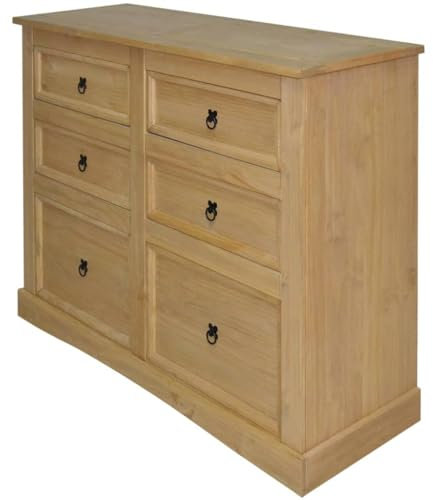 Home Items, Sideboard aus mexikanischem Kiefernholz, Corona-Serie, 110 x 43 x 81 cm, Anzugmöbel
