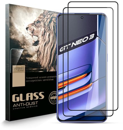 2 Piezas Protector Pantalla para Realme GT Neo 3 | Premium Glass 0.3mm 9H Dureza 2.5D Film,Anti arañazos mantiene la sensibilidad táctil y es muy fácil de colocar sin residuos