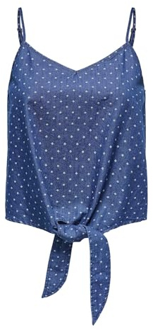 Onlnova Azure Knot Singlet Ptm, Mellanblå denim, M