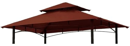 YGLEEULI Pavillon Ersatzdach Ersatzdach for Grillpavillon, 5 x 8 Zoll, Grillschutzdach for den Außenbereich, doppelstöckige Zeltabdeckung(Red)