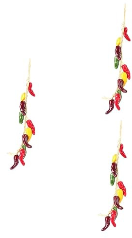 IMIKEYA 3 Pezzi Di Peperoni Finti Appesi Decorazioni Realistiche Di Peperoncini Corde Di Verdure Simulate Per La Decorazione Della Casa