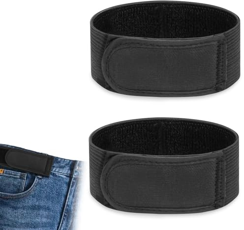 flintronic Inget spännbälte, inga spännbälten för män, 2-pack elastiskt bälte utan spänne, justerbart midjebälte, lat justerbart bälte, osynlig stretch sida midja buckless bälte för jeansbyxor, svart