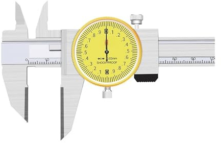DAISHUJIE Calibro a corsoio 0-150mm 0-200mm 0-300mm intarsiato con marcatura in carburo Calibro a corsoio puntatore quadrante Pinza 4CR13 Strumenti di Misura in Acciaio Inossidabile(White)