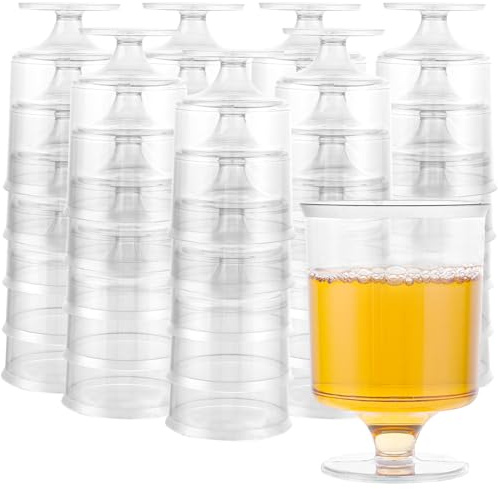 DAJAVE 65 Stück Premium Weingläser Kunststoff 180ml Plastik Weingläser, Weinverkostungsgläser aus Kunststoff, Mehrweg Cocktailgläser, Weinglas kunststoff, Weinbecher für Hochzeiten, Partys