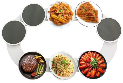 Eznaobo - Tabla giratoria Lazy Susan para mesa de comedor, placa giratoria plegable, estante giratorio expandible de escritorio para almacenamiento en cocina y mesa de comedor, portavasos portátil (A)