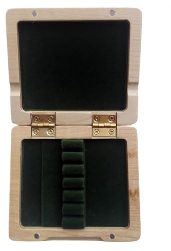 NihaoWXM Oboe Rohretui Ahornholz-Oboenrohrblattetui 6-teiliges Rohrblattetui Oboe Reed Case(Dark Curry)