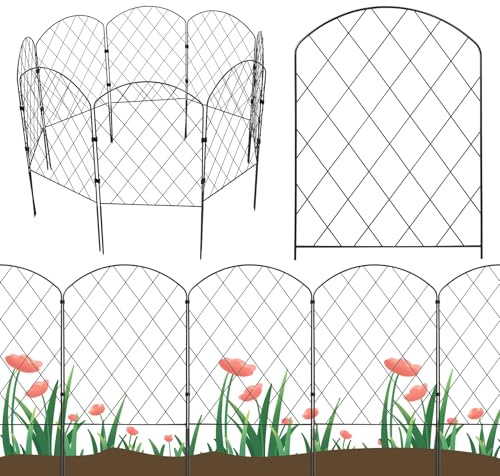 wowspeed Gartenzaun 30 Stücke Metall Zaunelemente Dekoration Zaun für den Garten 32 cm (L) x 60 cm (H), Gartenzaun Zaunelemente, Gitterzaun Set Oberbogen Zaun Garten, Hundezaun