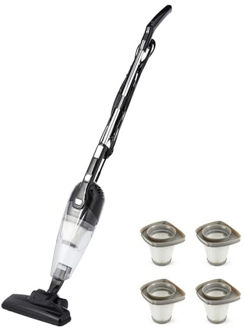 Amazon Basics 2-in-1 Corded Upright Vacuum Cleaner (4-Pack) - Lightweight Stick Vacuum, ECO Motor, Washable Filters