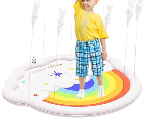 Sprinkler Pad Water Play Mat, Water Splash Play Mat,Beach Water Spray, Interactive Portable Outdoor Water Toy For Yard Lawns Courtyard Camping Sites Outdoor Gift For Kids