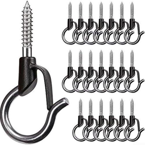 Lecreatekit Paquete de 40 ganchos de tornillo resistentes para colgar utensilios de cocina, plantas de jardín y mucho más