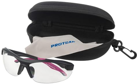 PROTEAR Gafas de seguridad antivaho, gafas de trabajo transparentes para hombres y mujeres, gafas envolventes, protección UV, lentes resistentes a los arañazos, protección ocular para tiro