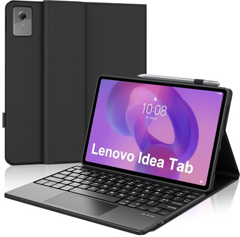 Keyboard Case with Touchpad for Lenovo Idea Tab 11 Inch, UK Layout Wireless Detachable Bluetooth Keyboard with Stand Cover and Trackpad for Lenovo Idea Tab 11 2025 (TB336FU/TB336ZU) Tablet, Black