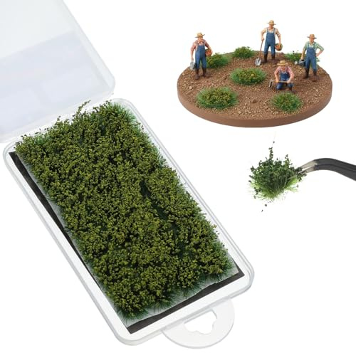FdcZeyxior Simulación de césped estático, mechones de hierba, copetudos verdes en miniatura, arbustos, modelos, modelos, decoración en miniatura, para bricolaje, terrenos arenosos, juegos de