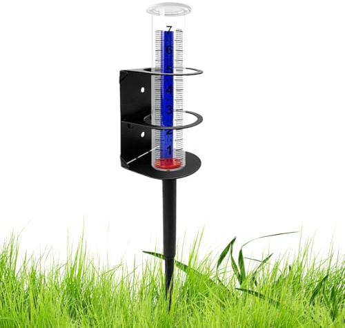 Medidor de Lluvia para Exteriores, Herramienta de medición con Soporte de Metal, medidor de Lluvia Profesional, para monitoreo del Clima del jardín, hogar, Patio Trasero