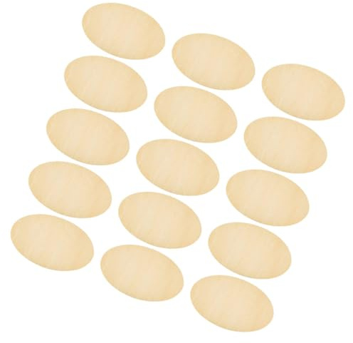 Gatuida Discos Ovalados de Madera sin Terminar 15 Piezas 150x100x2 Mm para Manualidades Diy, Decoración del Hogar y Pintura Creativa, Piezas Resistentes de Madera de Boj para Proyectos