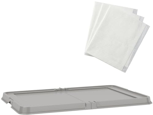PawHut Inodoro para Perros Plegable Bandeja Sanitaria 86x62 cm Gris