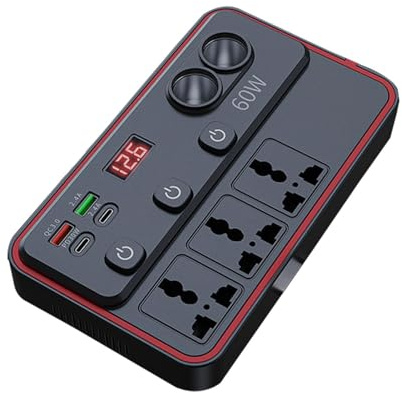 Inverter di Corrente,con Porte USB Adattatore Portatile | Adattatore per Auto da Presa a - per Notebook Tablet Telefono Campeggio Picnic Viaggio Pendolarismo