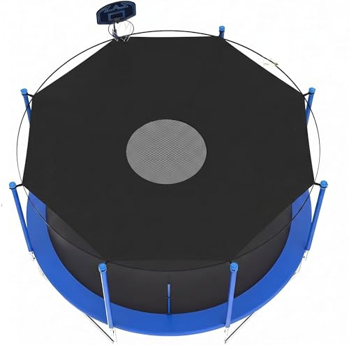 LingBaby Copertura per tappeto elastico, protezione solare, diametro 305 cm, per 8 aste, rete 305, resistente ai raggi UV, impermeabile (nero)