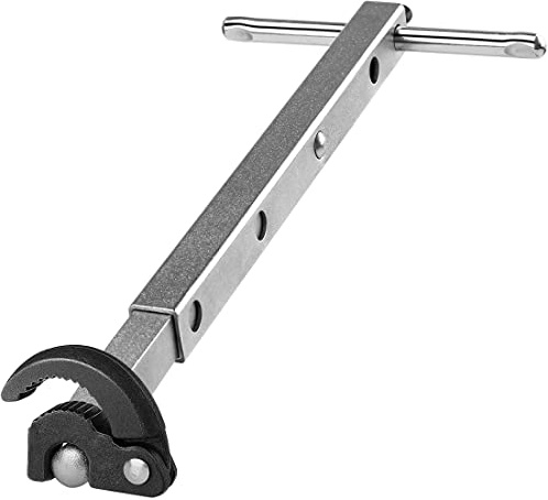 HAUTMEC Pro Telescoping Basin Wrench with 3/8 to 1-1/4 Jaw Capacity, 10 to 17 Extendable Handle, Steel Sink Faucet Remover, Tap Nut Spanner in Tight Spaces PL0025