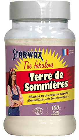 STARWAX THE FABULOUS - Terre de Sommières - Détache à Sec de Nombreux Supports (Tissus Délicats, Sols, et Bien plus) - Argile 100% d'Origine Naturelle - Fabriqué en France - 200 gr