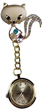 Hemobllo Zinklegierung Taschenuhr Fuchs Elegante Tasche Tragbare Taschenuhr H?ngende Medizinische für Arzt (Golden)