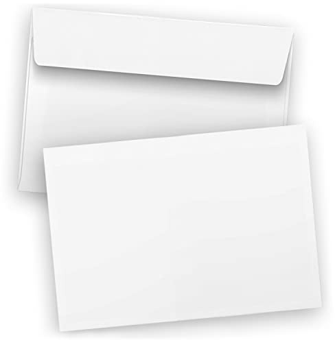 Briefumschläge DIN C6 weiß | 250 Stück | selbstklebend ohne Fenster | Umschläge in PREMIUM Qualität, kleine Kuverts (114 × 162 mm) gerade Klappe, Innen grau | 80 g/qm