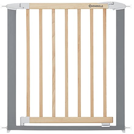 Badabulle Türschutzgitter Safe & Lock Wood/Metal - Druckbefestigung, Ohne Bohren, Ausziehbares Gitter (73 bis 81,5 cm)
