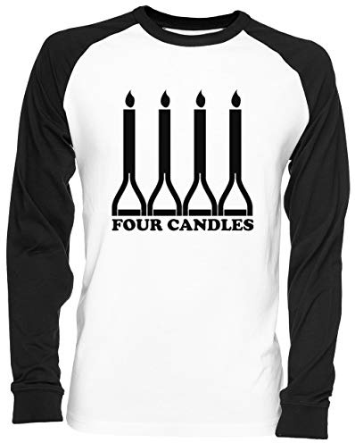 Four Candles White Baseball T-Shirt Unisex Men Women