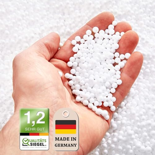 Bonvivre Premium EPS Perlen Styropor-Kügelchen Styroporkugeln 50 Liter - Nachfüllpack Kissen-Füllung Verpackungsmaterial Füllmaterial Pakete Sitzsack Mikroperlen Stillkissen