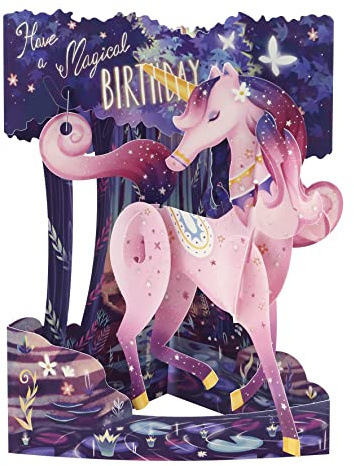 Santoro Swing-Karte, 3D-Pop-Up-Grußkarte – magischer Geburtstag (Einhorn) – für Sie, Mädchen, Geburtstag …