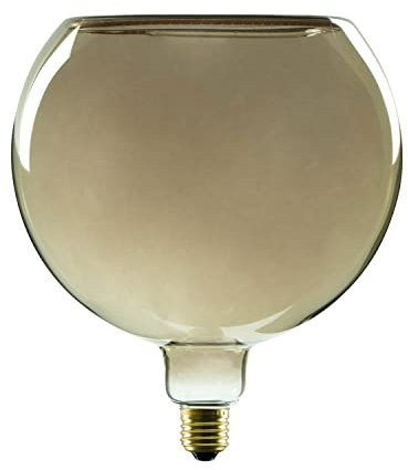 SEGULA Lámpara de filamento LED – Globo flotante 200 mm – Gris ahumado – Regulable – E27