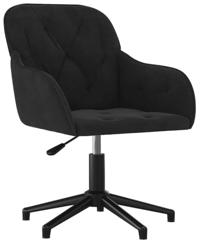 vidaXL Bürostuhl Drehbar Höhenverstellbar Chefsessel Drehstuhl Bürosessel Schreibtischstuhl Computerstuhl Gamingstuhl Büromöbel Schwarz Samt