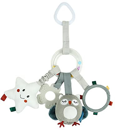 GLITZFAS Mini-Mobile - Spieluhr-Mobile für Unterwegs zum Befestigen an Kinderwagen oder Babyschale - für Babys und Kleinkinder ab 0+ Monaten (Eule)