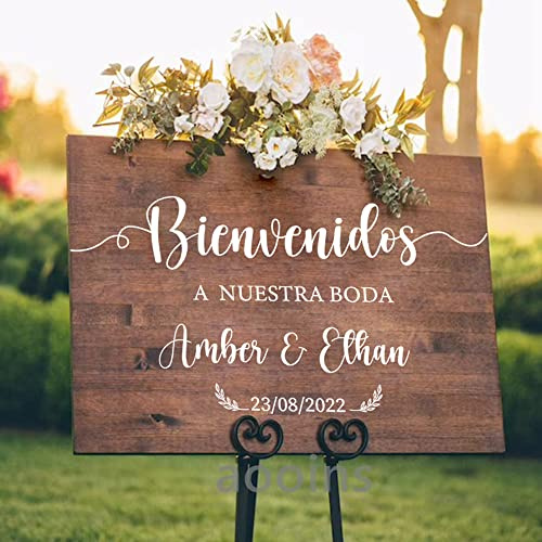 Acryl Hochzeits Willkommensschild, Personalisierte Hochzeitsdeko, Welcome Willkommen Schild for Hochzeit, Geburtstag Und Alle Anderen Feste, Willkommen Schild, Aufkleber Hochzeit (Color : STYLE2, S