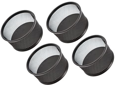 jojofuny 4 StüCk Schwarzer BüRoklammern BehäLter, Kreativer Schreibtisch Organizer Aus Metall FüR BüRoklammern, Praktische AufbewahrungslöSung FüR Home Office Und Schule