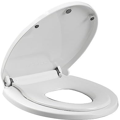 WC Sitz Familien, 2 in 1 Familien Toilettensitz mit Magnetischem Kindersitz, Absenkautomatik und Quick-Release-Funcktion, Oval O-förmiger Familien Toilettendeckel für Erwachsene und Kinder