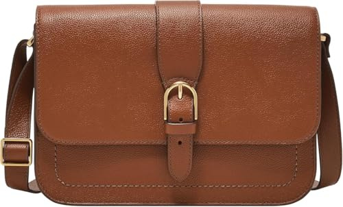 Fossil Damentasche Zoey, rote schwarze kleine Crossbodytasche aus Leder, L: 19,7 cm, B: 3,8 cm, H: 11,4 cm, ZB1937602