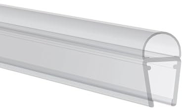 Gedotec Guarnizione per Porta Doccia a Strisce - 2 m, Trasparente, per Pavimento in Vetro 6-8 mm