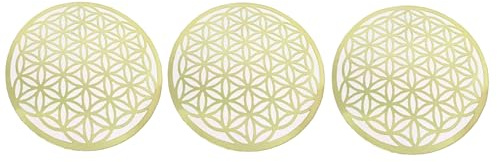 MC-Trend Pack of 3 Metal Flower of Life Hangers Yoga Meditation Suncatcher Chakra Decoration Home DIY Craft Dream Catcher Spiritual