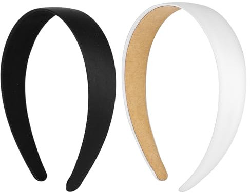 Satin Haarreifen 2 Stück Verdickte Satin Stirnbänder DIY Rutschfestes Stirnbänd für Frauen Und Mädchen für Partys Alltagskleidung Auftritte (2 Farben)