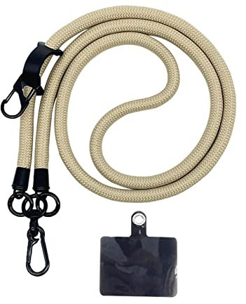 thick rope cell phone lanyard, 10mm with spacer, thick phone holder with anti-theft strap, lanyards shoulder strap for cell phone around neck, ant phone strap