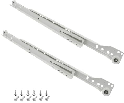 Schubladenschienen 500mm, 10 Paar (20 Stk) Rollschubführungen,bis 20kg | Schubladen Schienensystem Teilauszug, Schubladenführungen mit 120 Schrauben, Schienen für Schubladen, Schubladenauszug Weiß