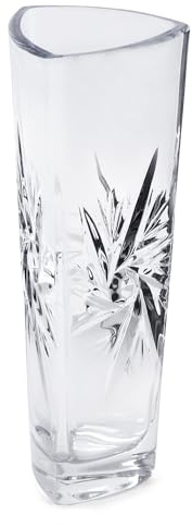 Royal Imports Flower Rose Vase Crystal-Look Glass, Clear Modern Decorative Centerpiece, Wedding Table Bouquet, Living Room Gift - Star Design Short