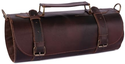 Bolsa de cuero para cuchillos de chef, soporte profesional para cuchillos de cocina, estuche organizador de rollo de herramientas de cuero duradero, bolsa de cuchillos de chef de viaje, regalo de