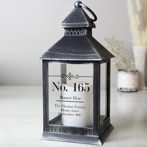 Custom Personalised Elegant Diamond Rustic Black Lantern - Wedding, Anniversary, Birthday, Memorial, Christmas